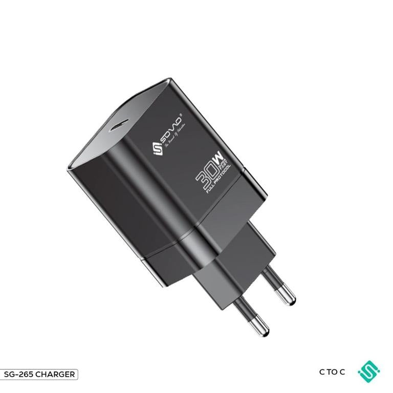 SOVO SG-265 LAZER 30W Super Fast C to C Charge Type-C Adapter and Cable